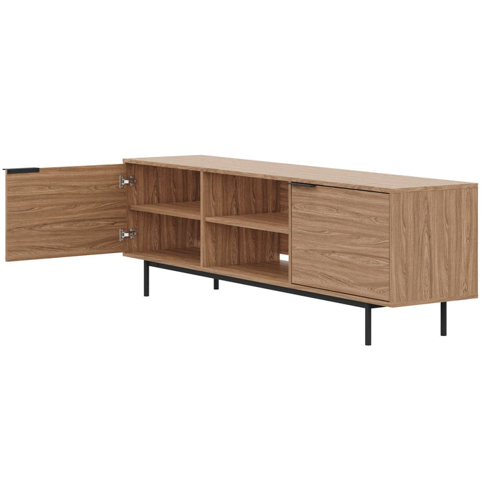 Nordika Hamilton 70\" TV Stand with 2 Storage Cabinets - Light Walnut 