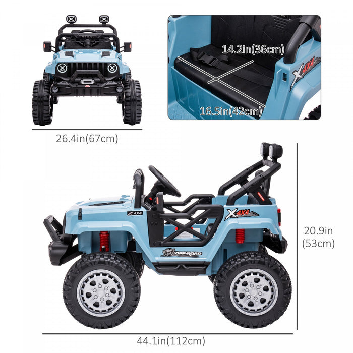 Aosom 12v Kids Ride-on Truck With Remote Control, Battery-operated Kids Car With Led Lights, Electri