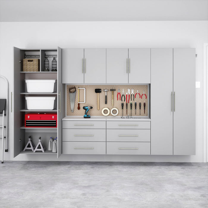 Hangups 120-inch 6-piece Garage Storage Cabinet Set I - Light Gray 
