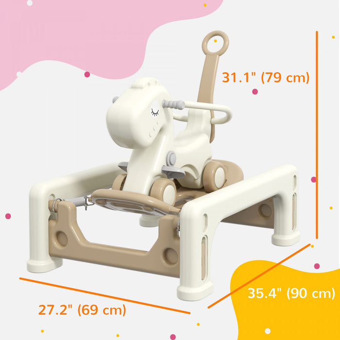 Qaba 5 In 1 Rocking Horse For Toddlers 1-6 Years, Baby Spring Rocking Horse Toy With Detachable Bala