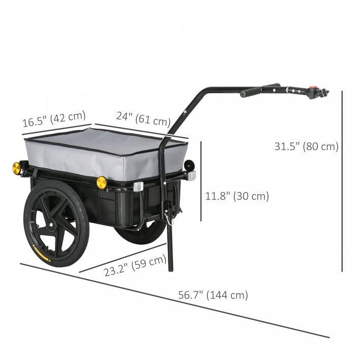 Aosom Multi-functional Bike Trailer With 16" Wheels, Grey