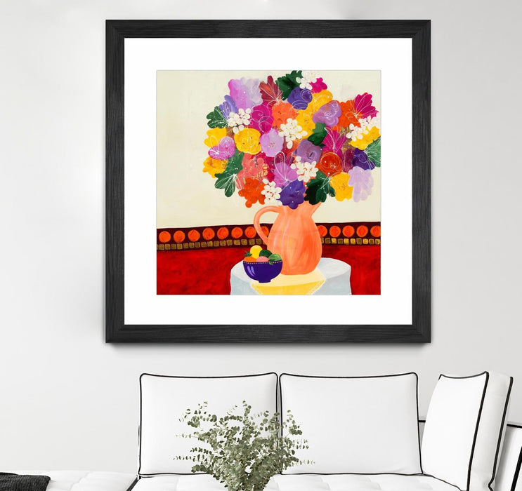 \"Taking In The Love\" Matted and Framed Black 36x36 Wall Art