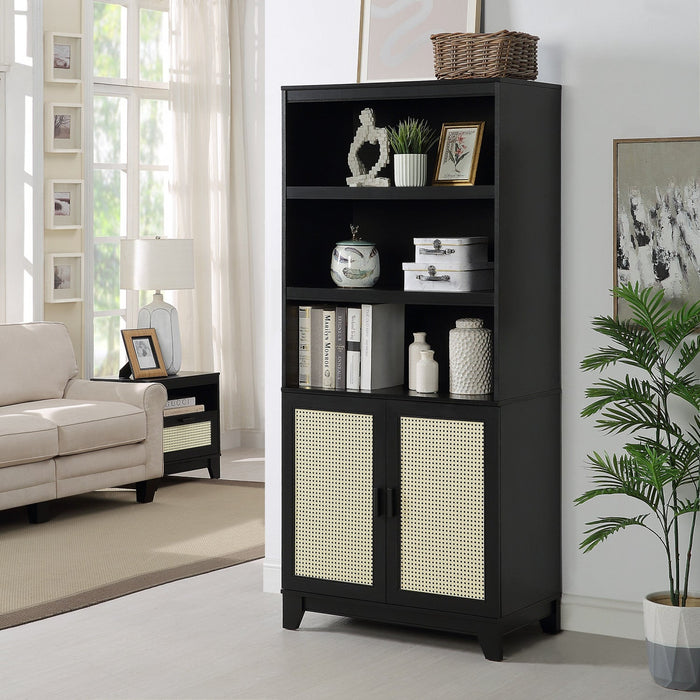 Sheridan Mid-Century Modern 4-Piece Living Room Set in Black 