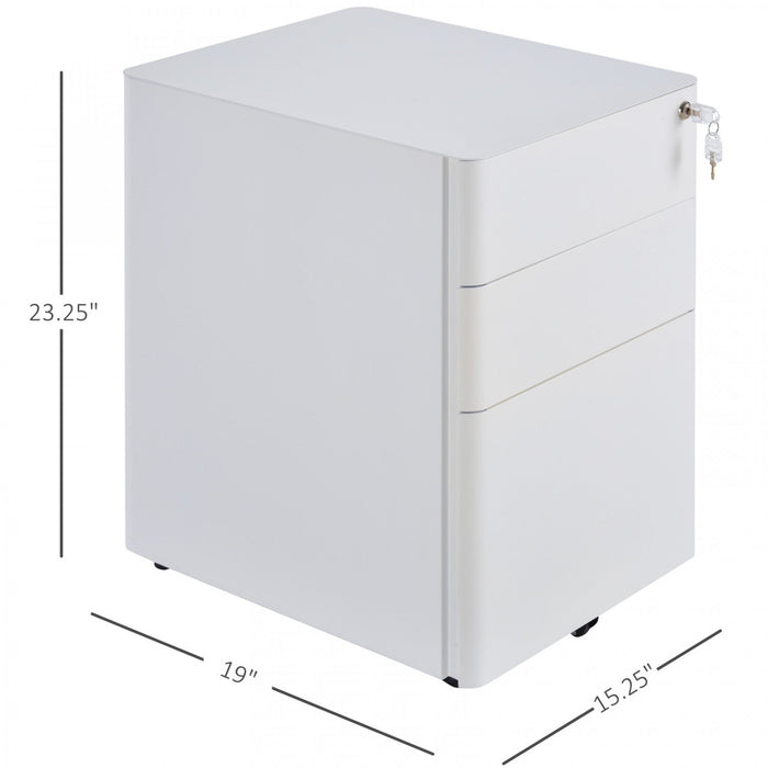 Vinsetto 3 Drawer Filing Cabinet With Lock