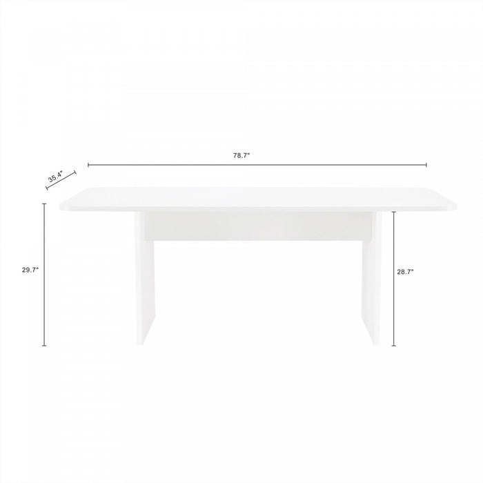 Ella Modern 79\" Dining Table in White 