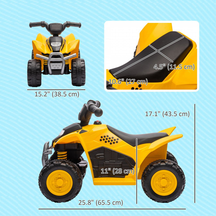 Qaba Licensed Kids Atv, 6v Electric Powered Ride-On Car For Kids Battery Powered With Horn, Button S