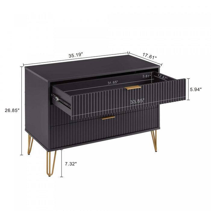 Dumbo Modern 2-Piece Dresser Set in Black 