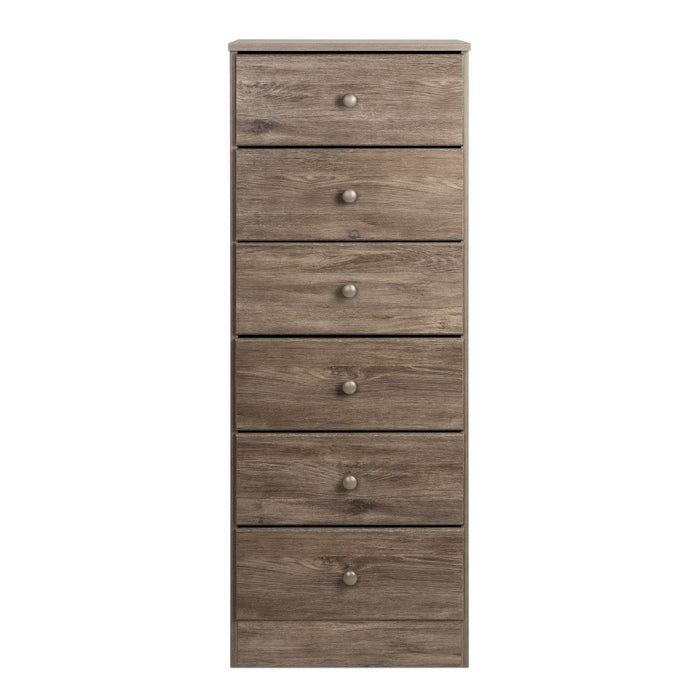 Astrid 6-Drawer Tall Chest - Drifted Grey