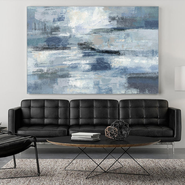 \"Clear Water Indigo And Gray\" Giant Art 84x54 Wall Art