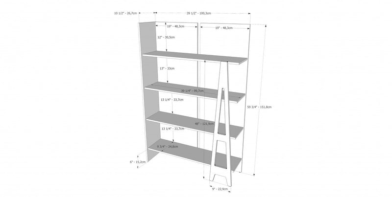 Nordika Atypik Bookcase - Black 