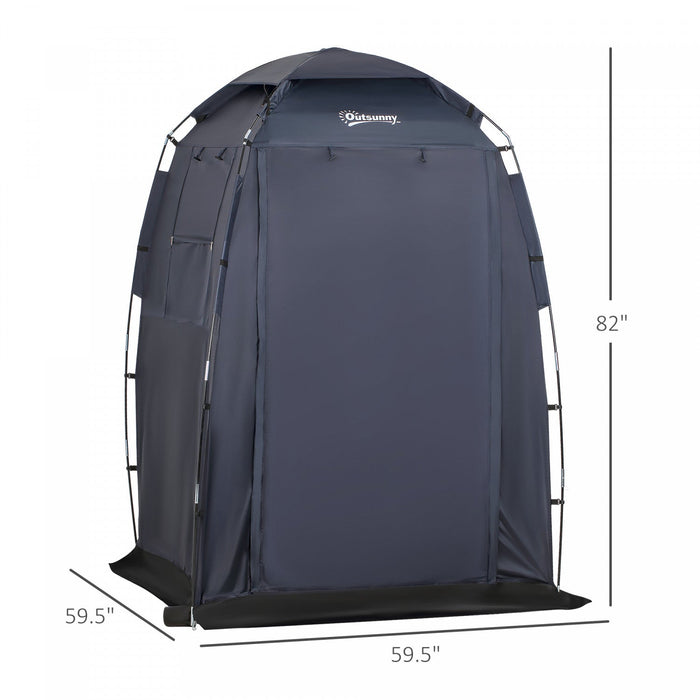 Outsunny 60\" X 60\" X 82\" Shower Tent Extra Wide Changing Room Privacy Portable Camping Shelters With