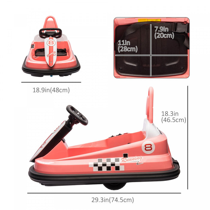Aosom Kids Bumper Car, 6v 360° Rotation Electric Ride On Car, Twin Motors Battery Powered Ride-On To