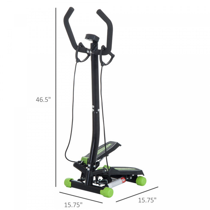 Soozier Adjustable Twist Stepper W/ Lcd Monitor And Resistance Bands, Stair Stepper Aerobic Body Wor