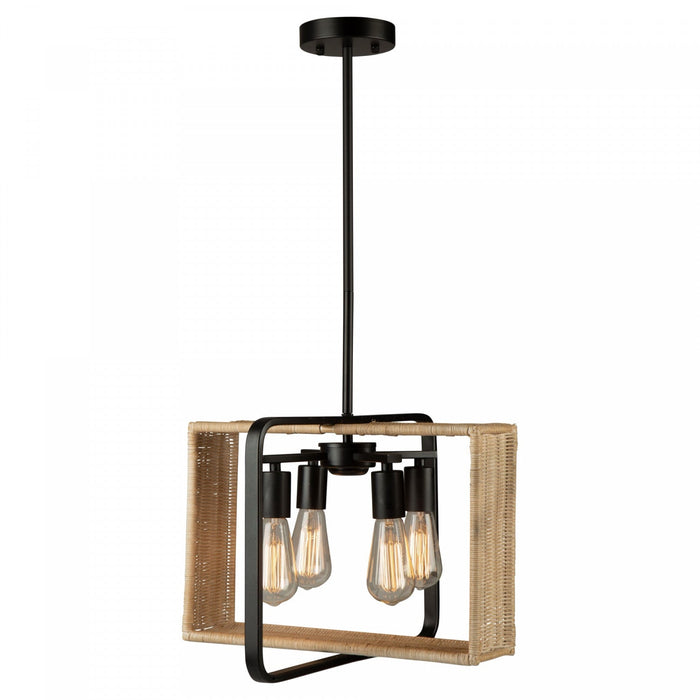 Perris 4-Light Black Pendant 