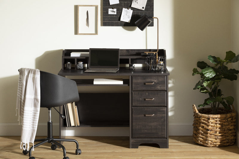Versa Desk with Hutch - Rubbed Black  