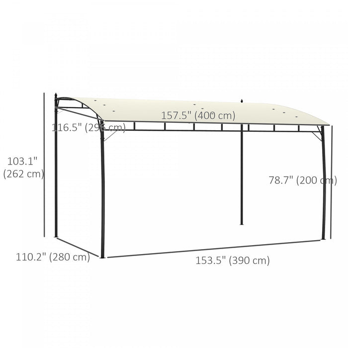 Outsunny 10' X 13' Pergola With Uv30+ Canopy, Steel Pergola Gazebo, Cream