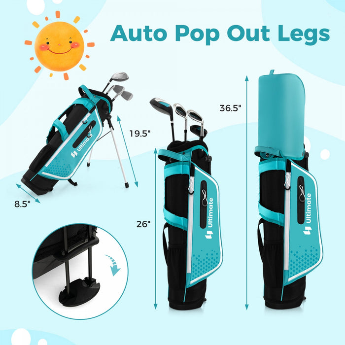 Ultimate Kids Golf Practice Set Junior Complete Golf Club Set For Kids Age 8-10 Years Old Blue