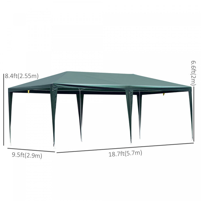 Outsunny 19'x9' Party Tent Gazebo Canopy Garden Sun Shade For Outdoor Event With Removable Mosquito 