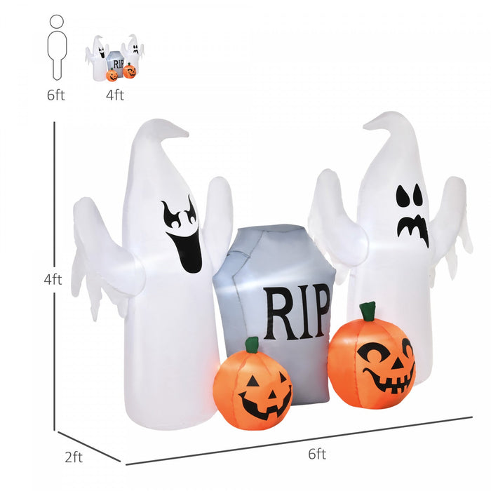 Homcom 4ft White Ghost Inflatable Halloween Decoration