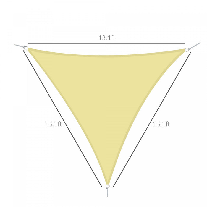 Outsunny Triangle 13x13x13ft Sun Sail Shade Garden Uv Block Sunshade Outdoor Canopy Patio Lawn Shelt