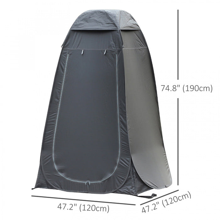Outsunny Pop Up Shower Tent, Outdoor Privacy Changing Dressing Room, Black