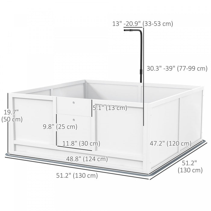 Pawhut Whelping Box For Dogs, Puppy Playpen With Retractable Light Stand, Washable Pee Pads, Rail, A