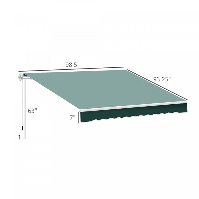 Outsunny 8' x 7' retractable awning, patio awnings, sunshade shelter with 280g/m² Uv & Water-resista