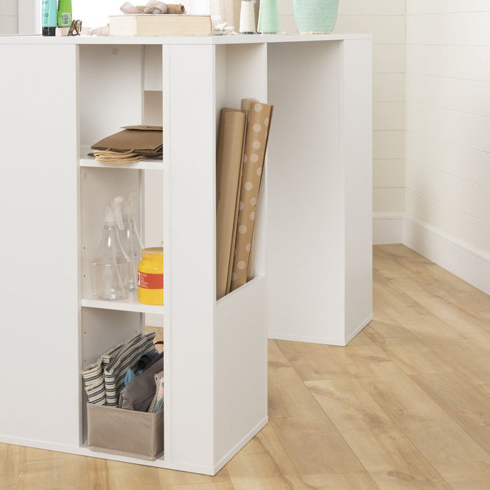 Crea Counter-height Craft Table - Pure White 
