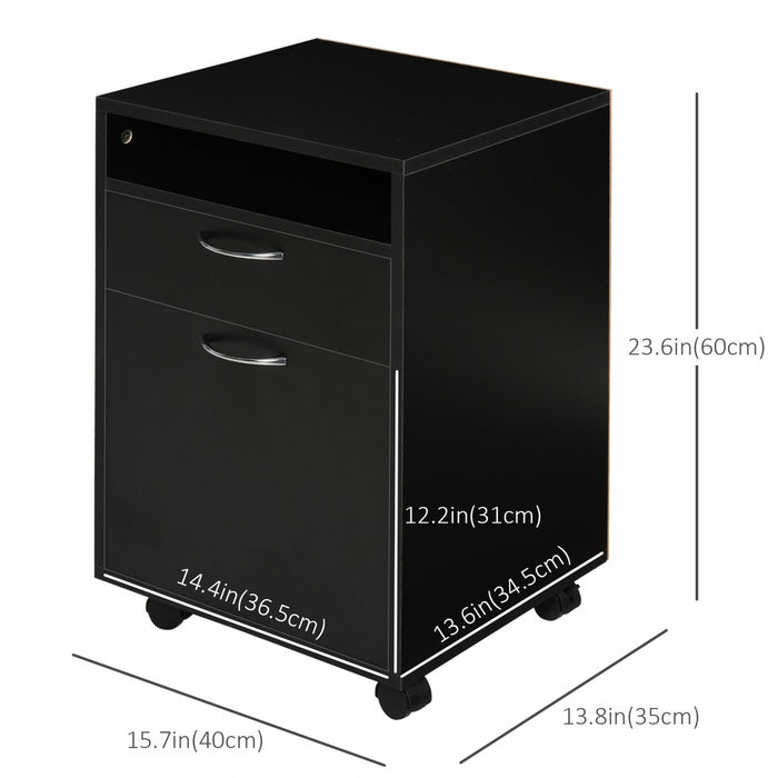 Homcom Mobile Filing Cabinet With Drawer