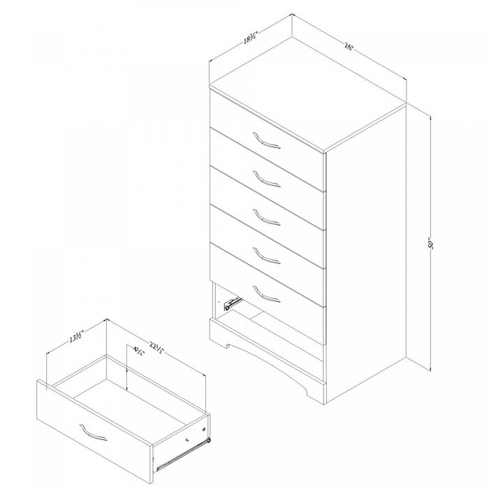 Step One 6-drawer Chest - Gray Oak 