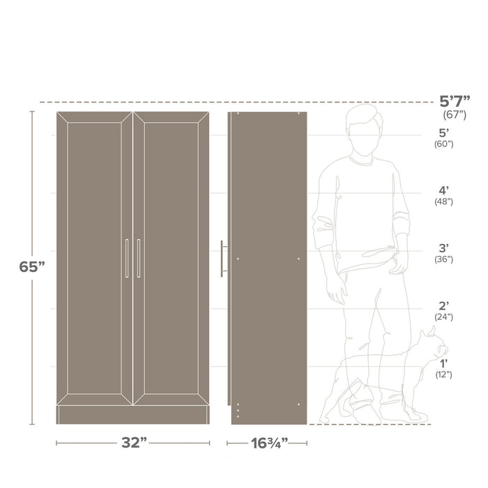 Elite Accent Storage Cabinet with Panel Doors & 3 Shelves - White