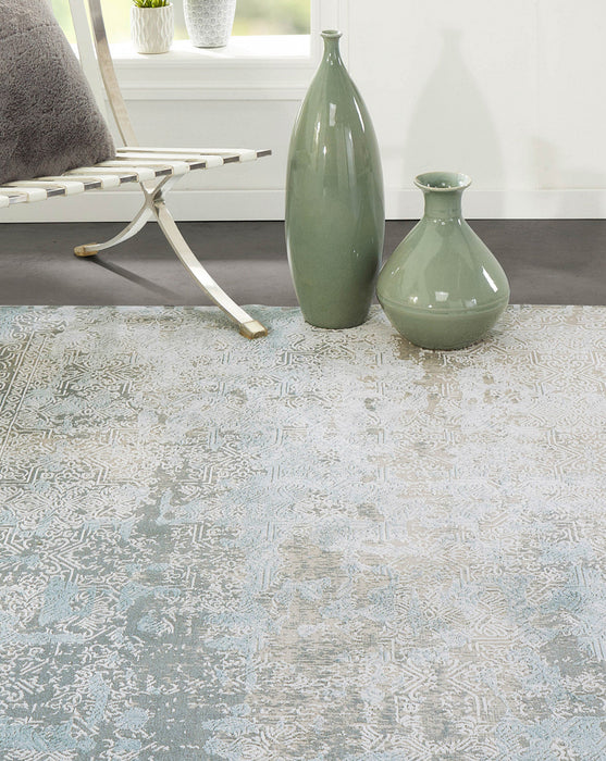 Elysia Traditional 5'1\" x Area Rug in Blue Indoor Area Rug 