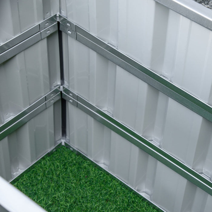 Outsunny 47''x47''x25'' 3 Tier Raised Garden Bed, Metal Elevated Planer Box Kit W/ A Pairs Of Glove 