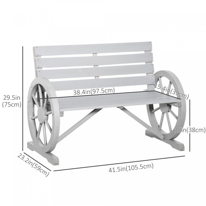 Outsunny 50" Outdoor Metal Garden Bench With Vintage Bird Pattern