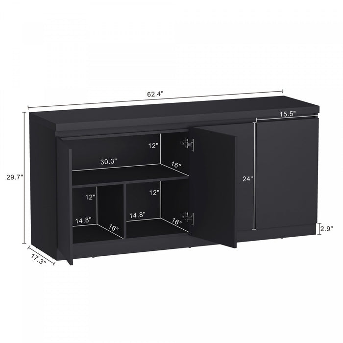 Griffin Modern 62\" Sideboard in Onyx Buffet 