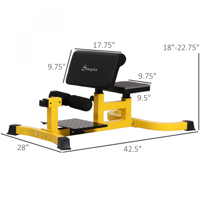 Soozier Multifunction Adjustable Squat Machine Deep Sissy Squat Leg Exerciser Push Up Ab Strength Tr