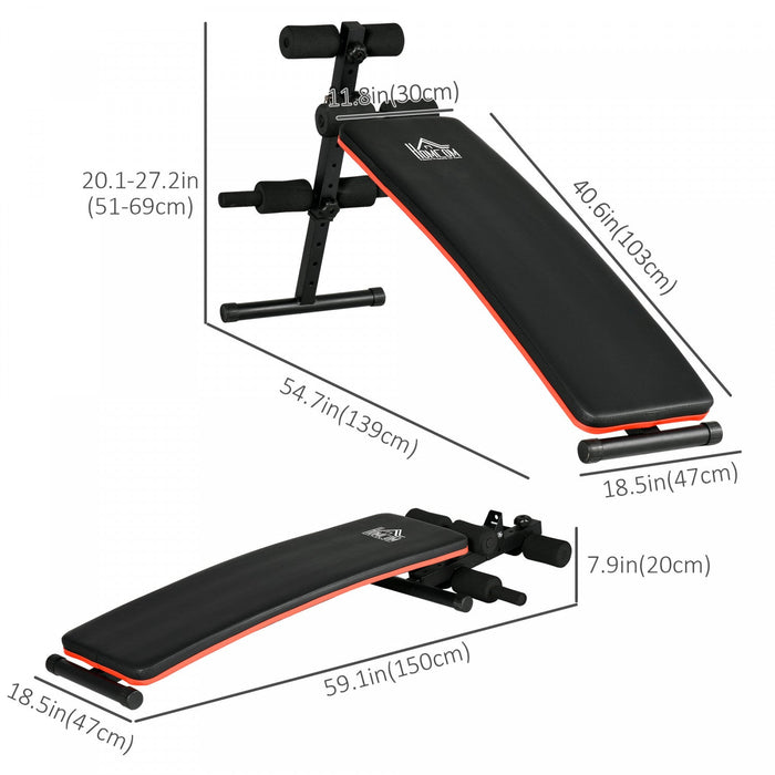Soozier Sit Up Bench Core Workout Adjustable Thigh Support Foldable For Home Gym Exercise Black