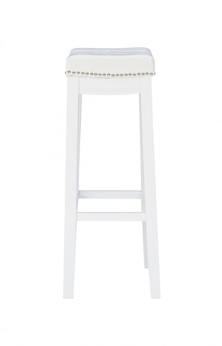 Claridge Fabric Backless Barstool - White
