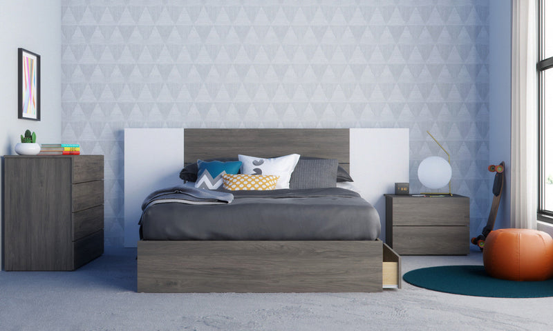 Nordika Full Platform Bed - Bark Grey 