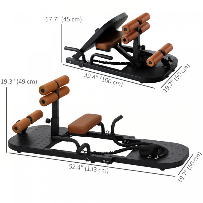 Soozier Foldable Sissy Squat Machine Hip Thrust Machine With Push Up Stand