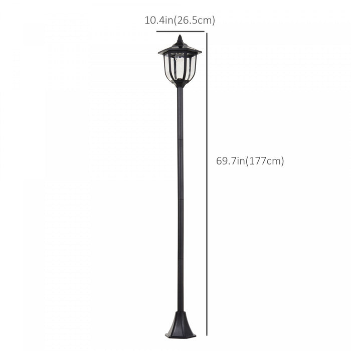 Outsunny 70\" Solar Torch Lights Outdoor Garden Lighting 6 LED Water-resist Auto On/off 6 Hours (blac