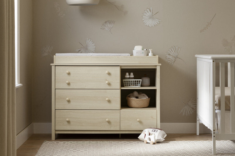 Little Smileys Changing Table - Bleached Oak