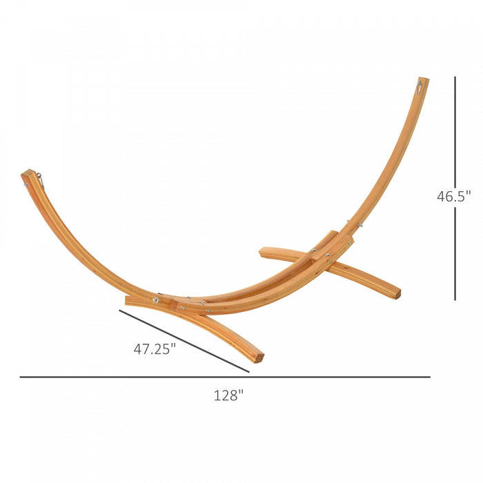 Outsunny 11' Wooden Hammock Stand Universal Garden Picnic Camp Accessories, Curved Arc Design Stand,