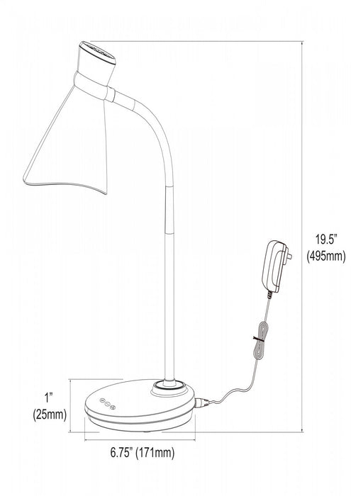 Dainolite LED Table Lamp 6w Silver Finish