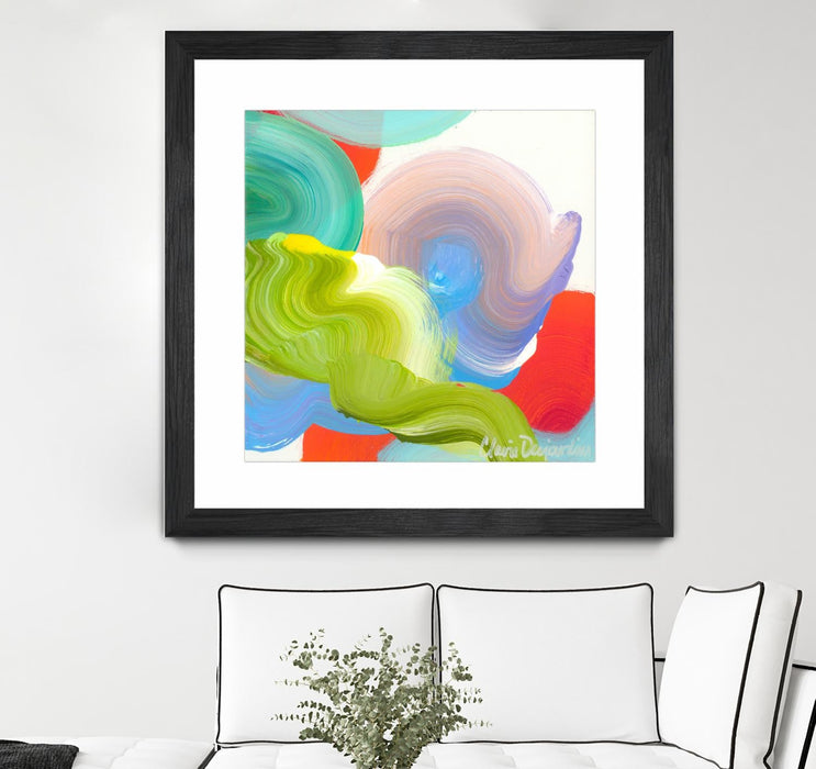 \"Vav 05\" Matted and Framed Black 36x36 Wall Art