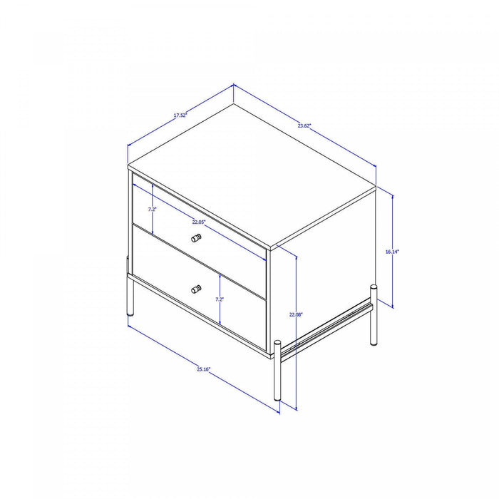 Jasper Modern 25\" Nightstand in Sage Gray (2-Drawer) - Set of 2 