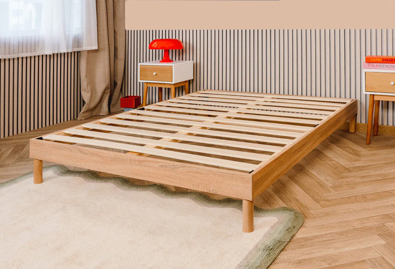 Smart Base Essential King Metal Platform Bed Frame - Natural 