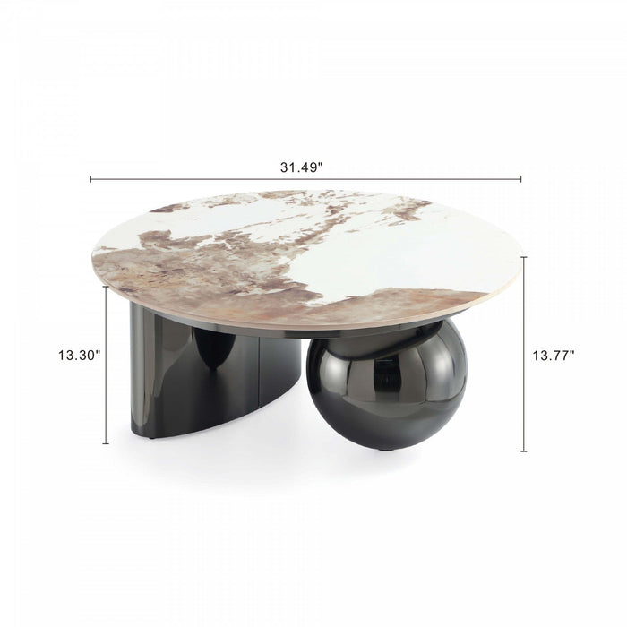 Laurel Modern Glam 2-Piece Coffee Table & End Table Set in Black Coffee Table Set 