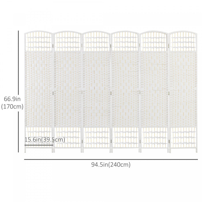 Homcom 6 Panel Folding Room Divider 5.6 Ft Privacy Screen