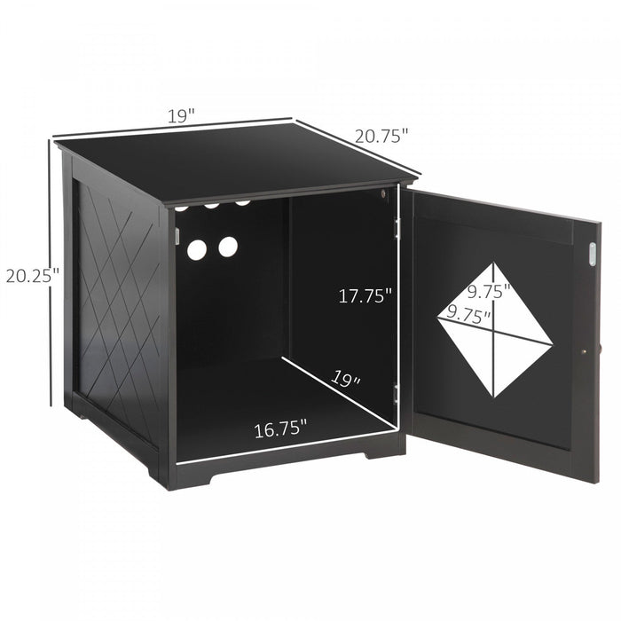 Pawhut Cat Litter Box Enclosure End Table, Indoor Cat Washroom With Magnetic Door, Hidden Litter Box